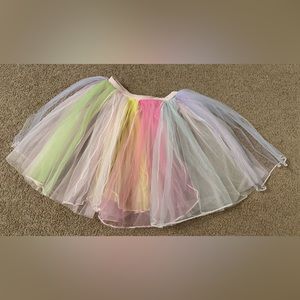 Girls Ballerina Dancer Tutu Skirt Costume - Tie Dye Rainbow Pastel Colors